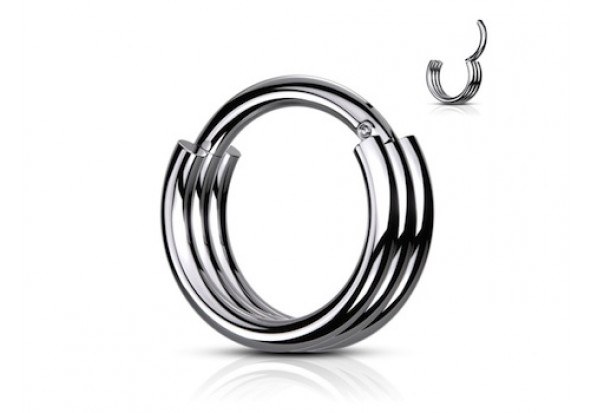 Piercing anneau segment clippé double acier