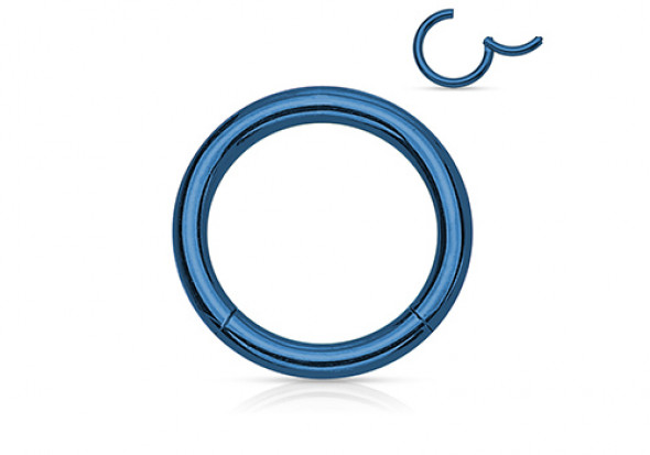 Piercing anneau à segment clippé bleu
