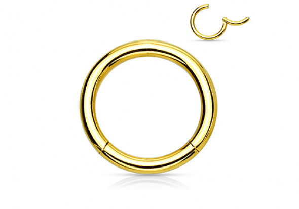 Piercing anneau à segment clippé plaqué or