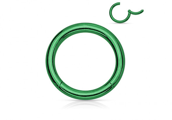 Piercing anneau à segment clippé vert