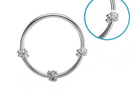 Piercing nez anneau argent massif 925 noeud