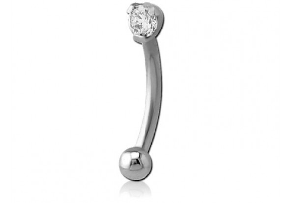 Piercing arcade strass griffé blanc