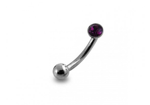 Piercing banane pierre ronde violette