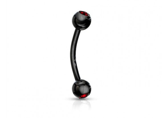 Piercing arcade Blackline cristaux rouge