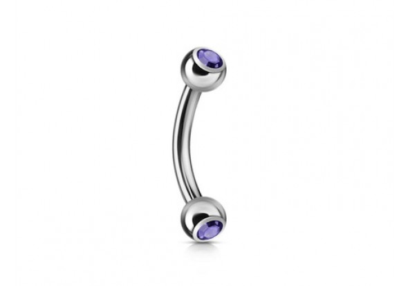 Piercing banane double gemme tanzanite