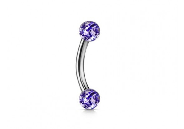 Piercing banane Bille paillette bleue