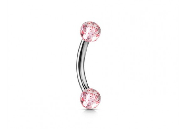 Piercing banane Bille paillette rouge