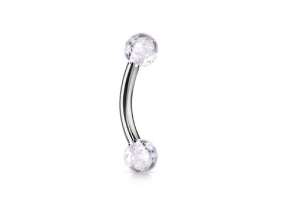 Piercing banane acrylique paillette pas cher piercing banane acrylique brillante blanche pas cher Aia Piercing