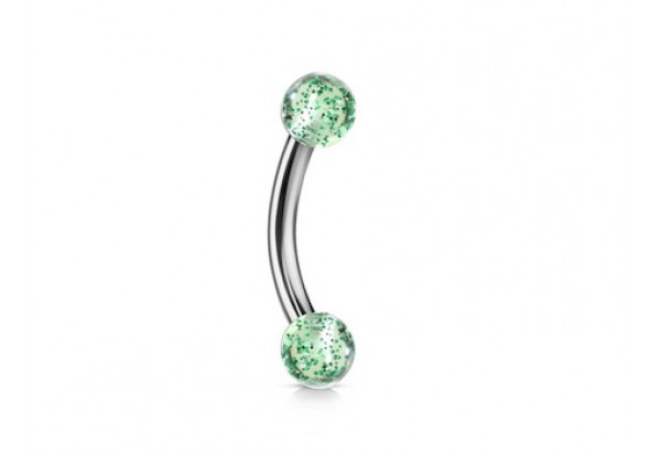 Piercing banane Bille paillette verte