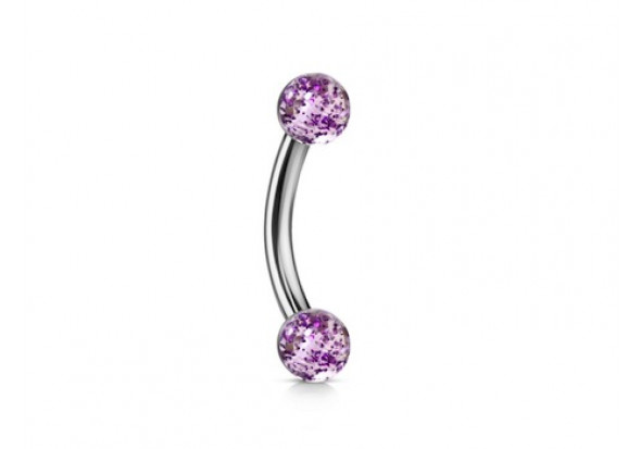 Piercing banane Bille paillette violette