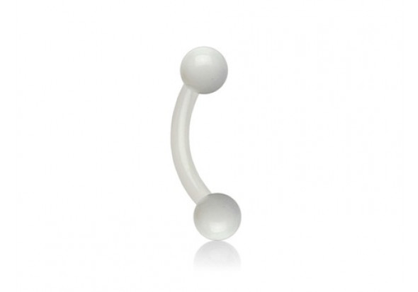 Piercing banane acrylique bille blanche