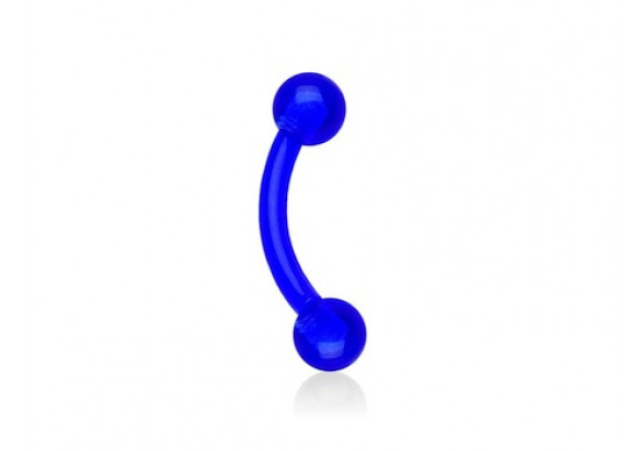 Piercing banane acrylique bille bleue