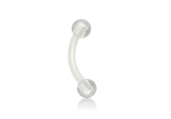 Piercing banane acrylique bille transparente