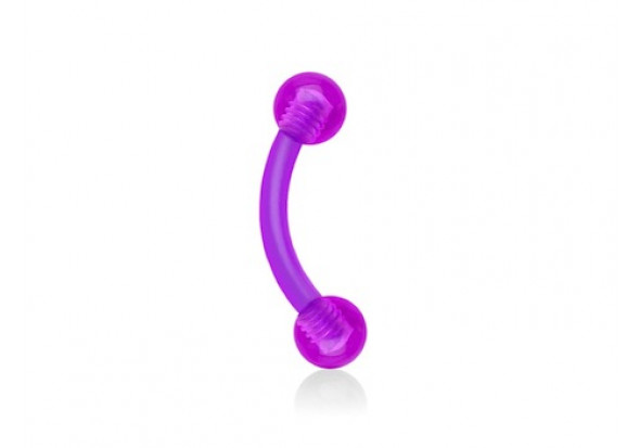 Piercing banane acrylique bille violet