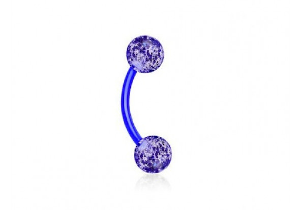 Piercing banane flexible Bille paillette bleu