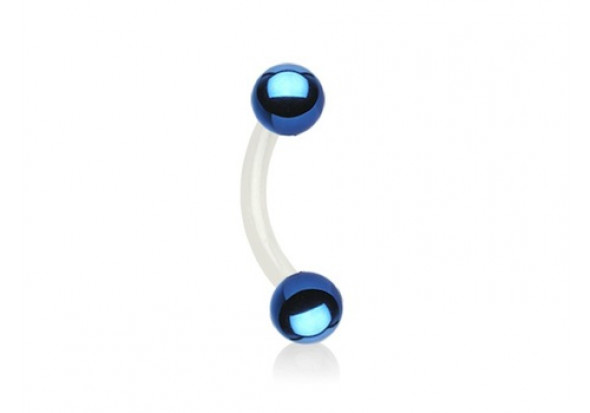 Piercing banane bioflex bille bleu 