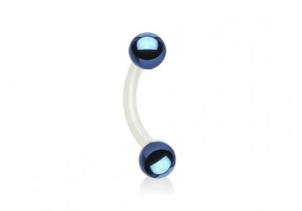 Piercing banane bioflex bille bleu clair