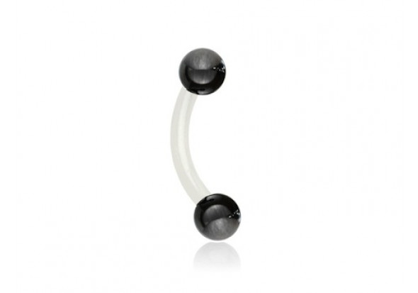 Piercing banane bioflex bille noire