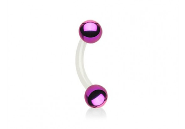 Piercing banane bioflex bille violette