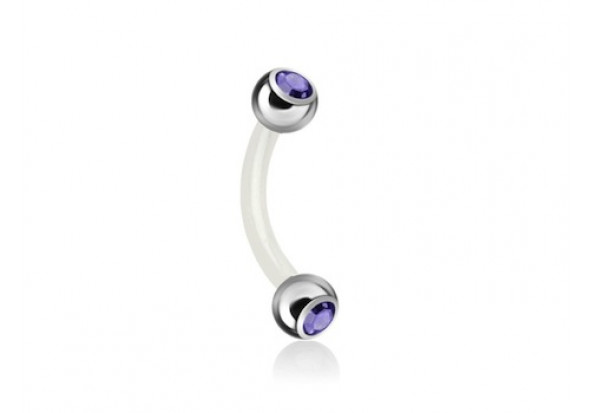 Piercing banane bioflex double gemme tanzanite