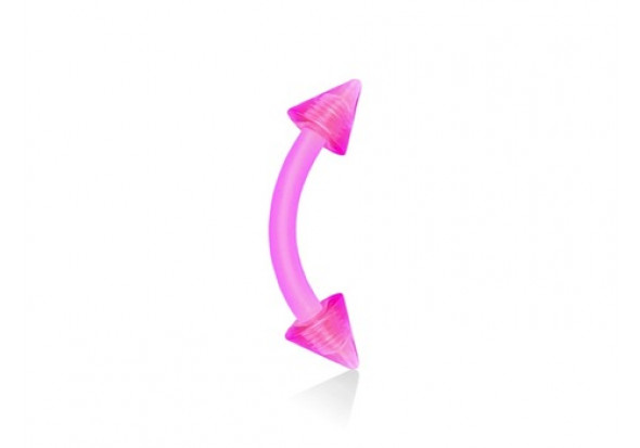 Piercing banane acrylique spike rose