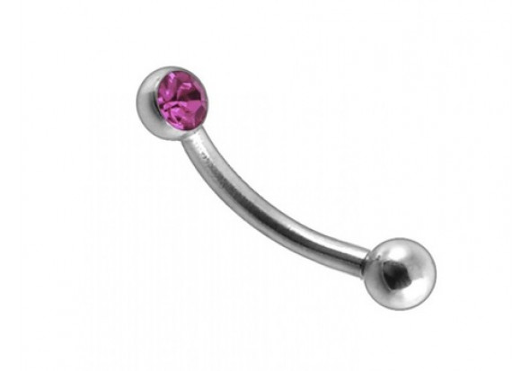 Piercing arcade strass sertie rose