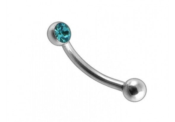 Piercing arcade strass sertie bleue