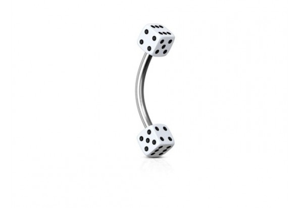 Piercing banane acrylique dé blanc