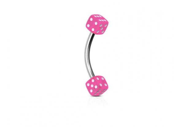 Piercing banane acrylique dé rose