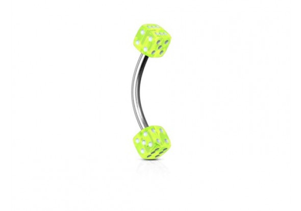 Piercing banane acrylique dé vert