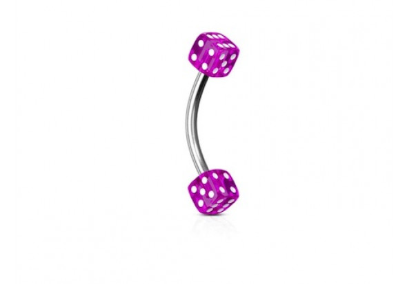 Piercing banane acrylique dé violet