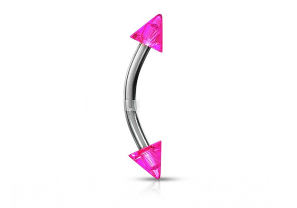 Piercing banane spike acrylique rose