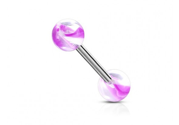 Piercing barbell hélice violet