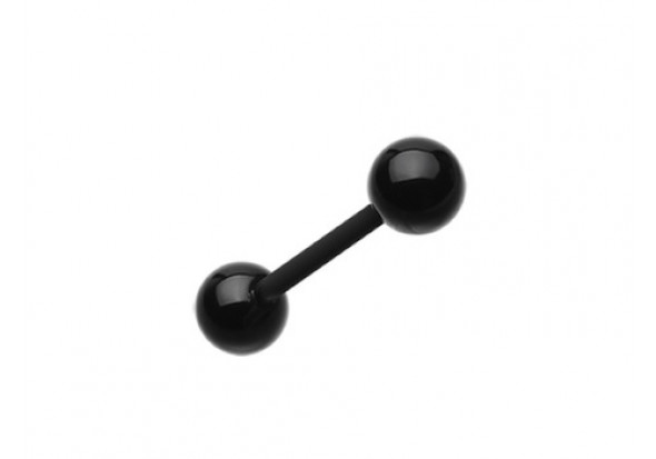 Piercing barbell acrylique UV transparent flexible noir