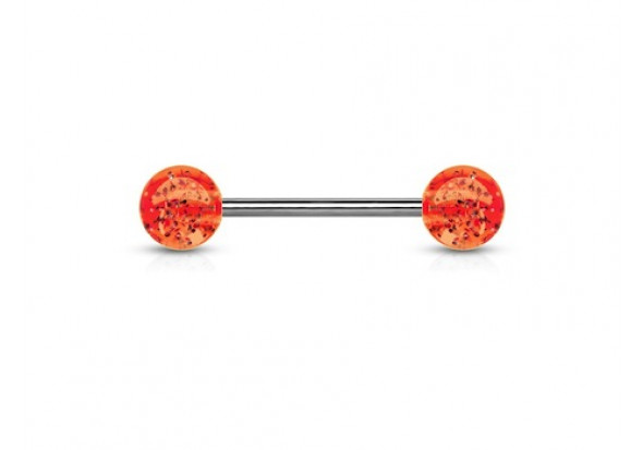 Piercing barbell paillettes orange