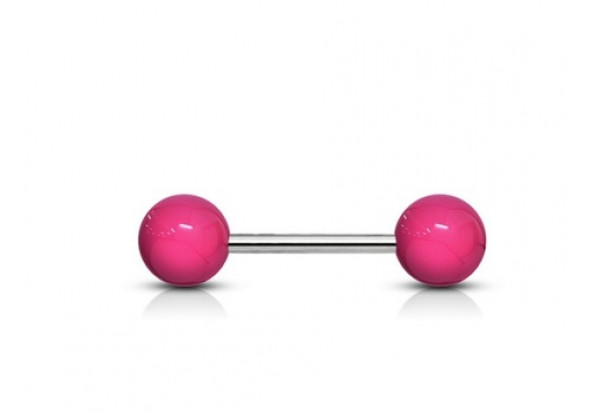 Piercing Barbell acrylique unies rose