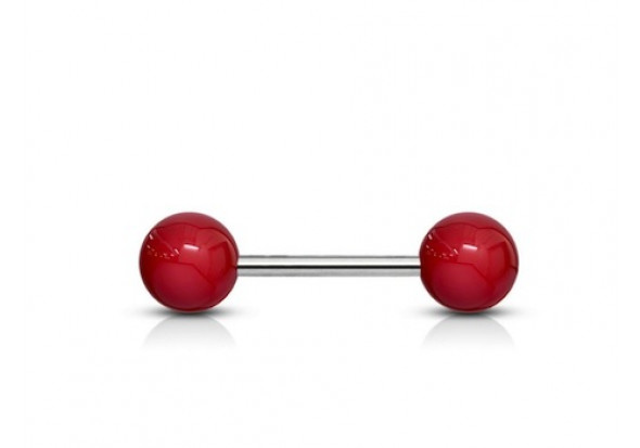 Piercing Barbell acrylique unies rouge