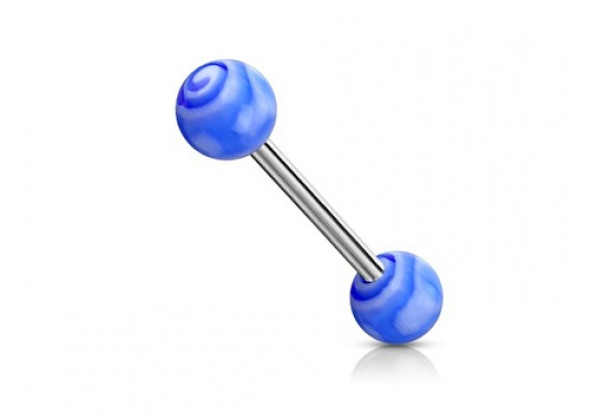 Piercing barbell tourbillon bleu