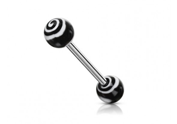 Piercing barbell tourbillon noir