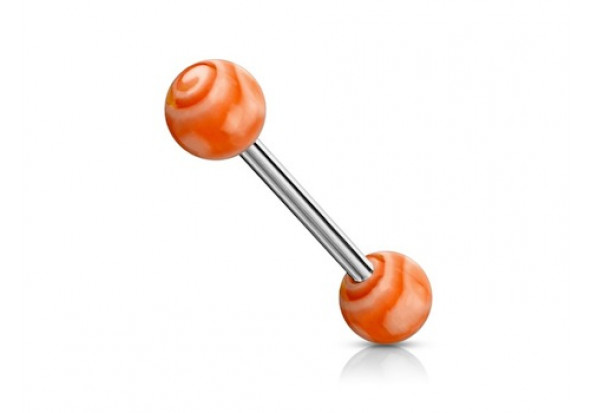 Piercing barbell tourbillon orange