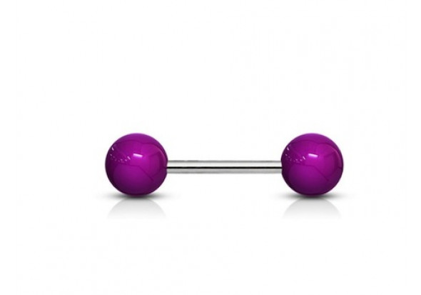 Piercing Barbell acrylique unies violet