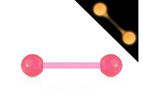 Piercing barbell acrylique phospho rose