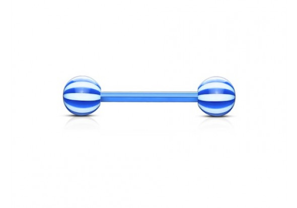 Piercing barbell acrylique flexible candy bleu