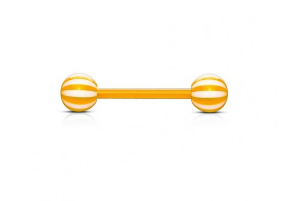 Piercing barbell acrylique flexible candy orange