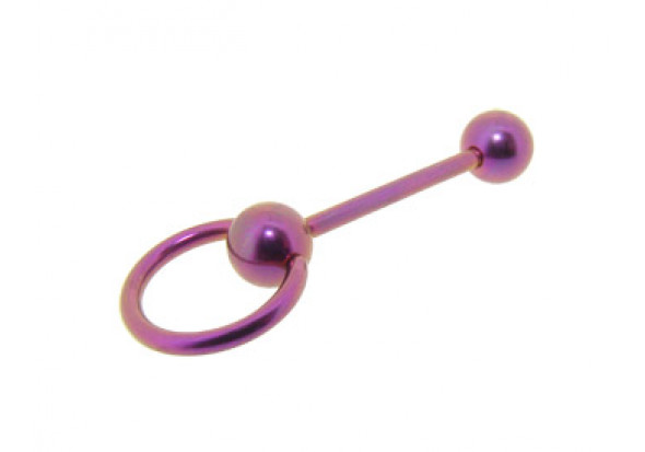 Piercing langue esclave violet