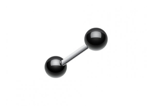 Piercing barbell Billes noires