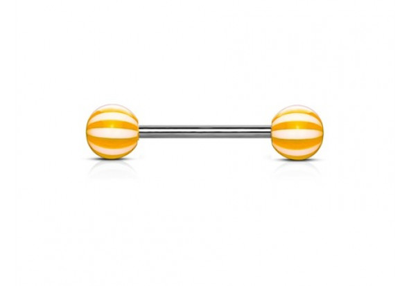 Piercing barbell acrylique candy orange