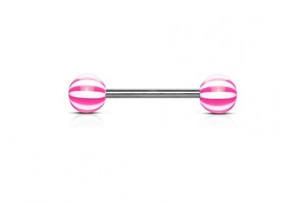 Piercing barbell acrylique candy rose