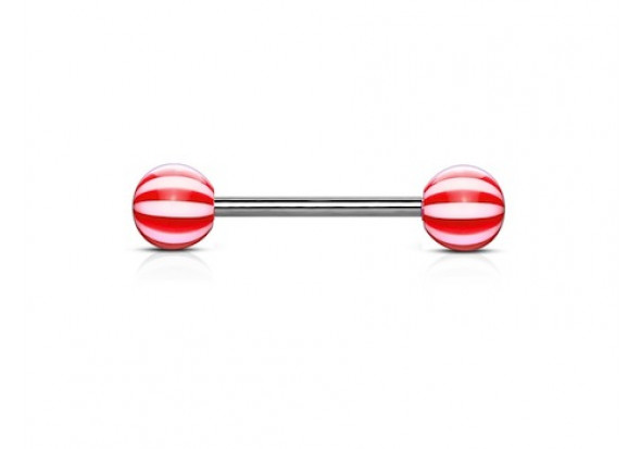 Piercing barbell acrylique candy rouge