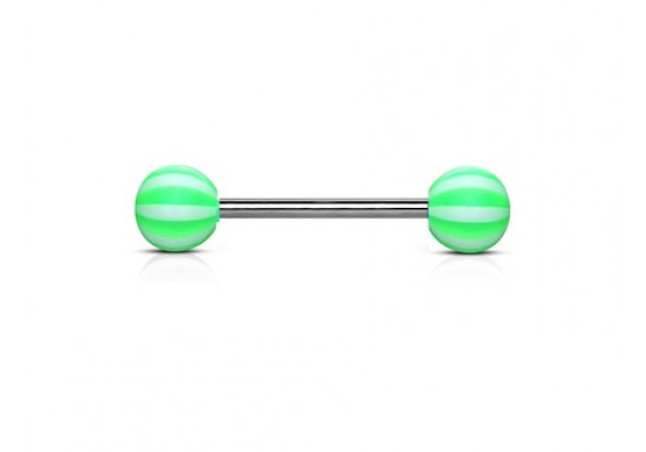 Piercing barbell acrylique candy vert